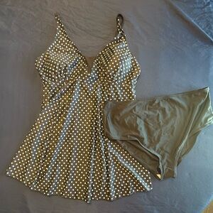 XL Maternity Black and White Polka Dot Swim suit